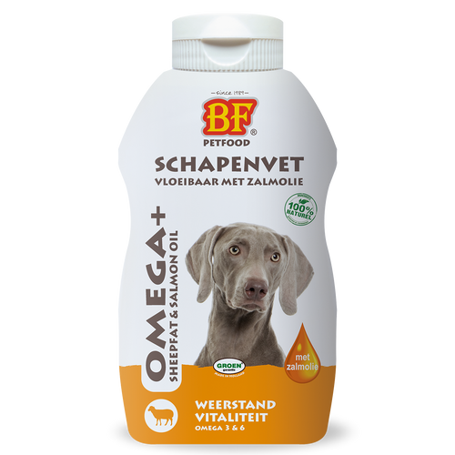 Omega+ Vloeibaar Schapenvet met Zalmolie