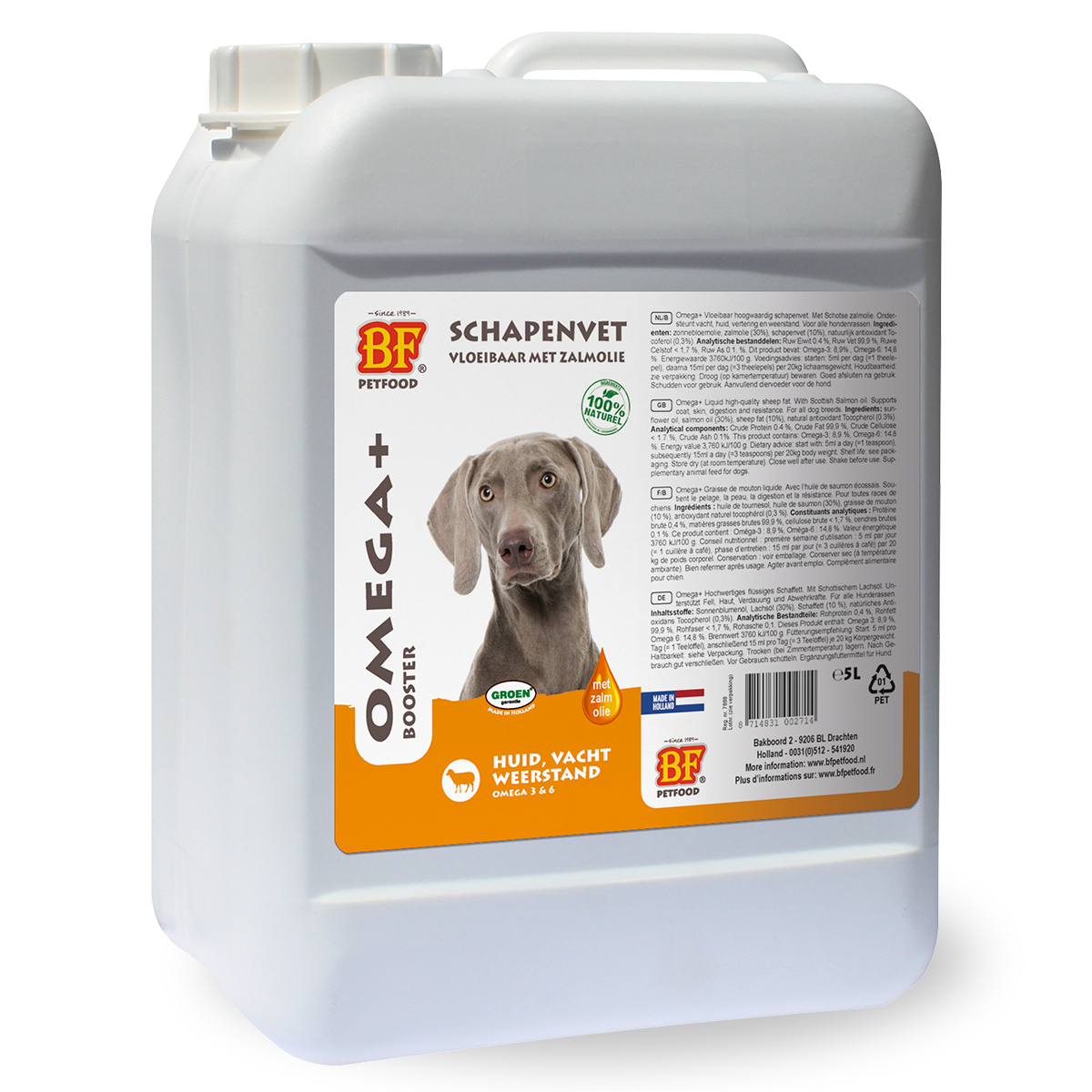Omega+ Vloeibaar Schapenvet met Zalmolie